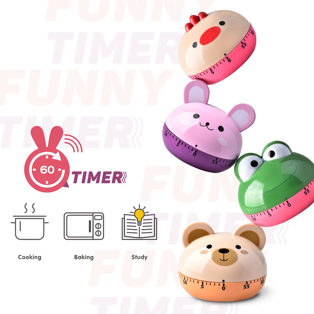 60 Minutes Kitchen Timer Fruit Shaped Plastic Mechanical Kitchen Timer Reminder Kitchen Countdown Clock Timepiece Kitchenware