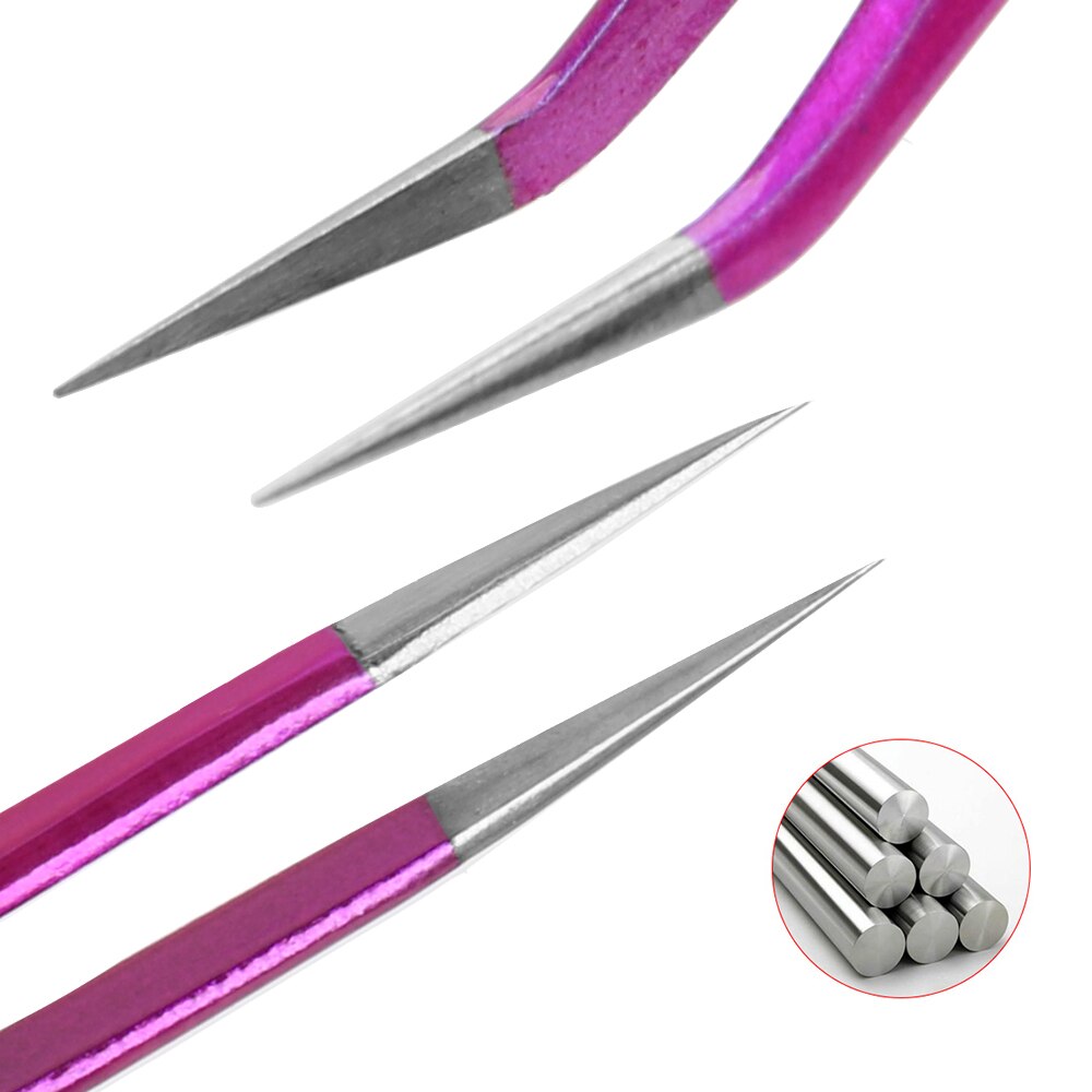 Anti-static Curved Straight Tip Precision Industrial Tweezers Curved Straight Tip Stainless Forceps