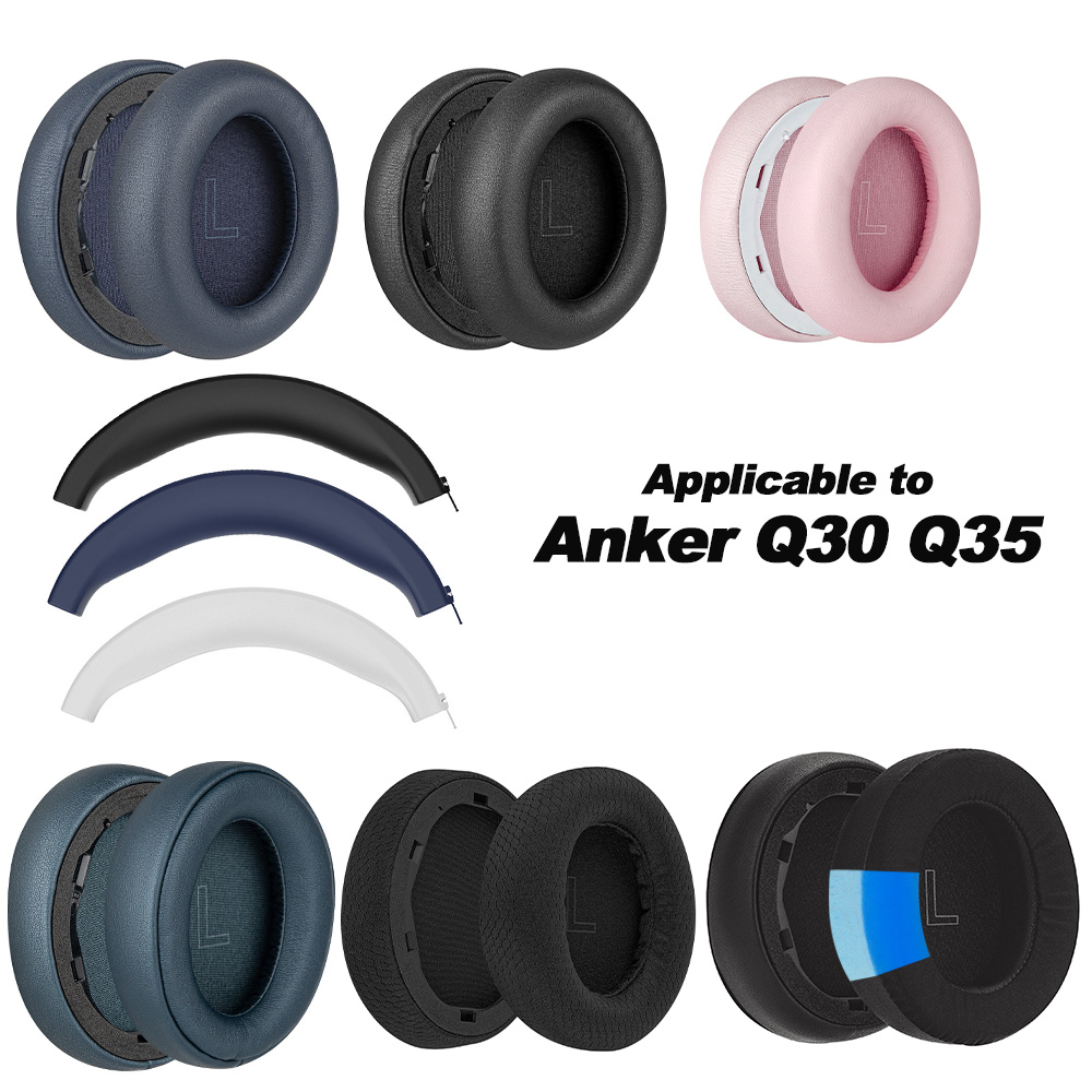 Kopfhörerpolster für Anker Soundcore Life Q30 Q35 Ersatz rosa Ohrpolster Kopfhörer Ohrenschützer Mesh Memory Covers Schwamm Protein