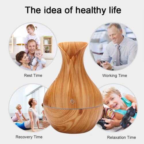 300ML Air Humidifier Essential Oil Diffuser wood grain Aromatherapy diffusers Aroma purifier MistMaker led light for Home