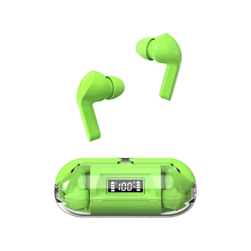 A06 Wireless TWS Bluetooth Earphone with LED Display Touch Noise Canceling Earbuds SportsMusic Game Headset Waterproof: green