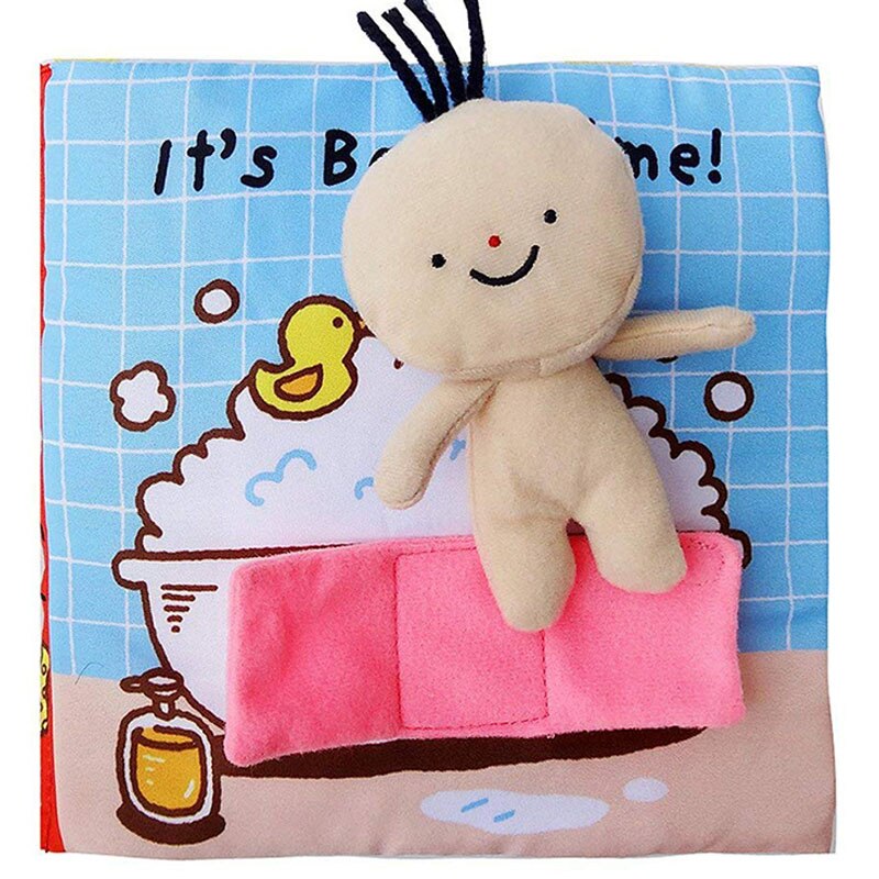 JJOVCE Baby Book bambini bambini libri di stoffa per bambini tridimensionali come fare il bagno andare vasino risorse di apprendimento educativo precoce: bathing