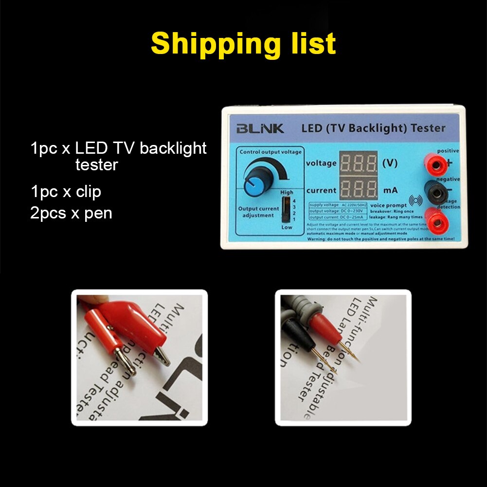 LED TV Backlight Tester Home Output 0-300V Lamp Bead Detect Multipurpose With Meter Pen LCD Digital Display Portable Strips