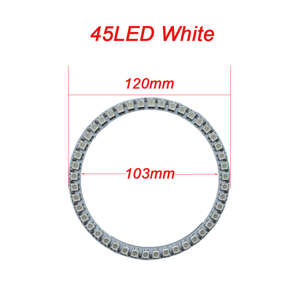 WS2812B Addressable Led Pixel Ring 8/16/24/35/45/60Leds WS2812 5050 RGB Led Diode Ring Color IC Built-in LED: light green