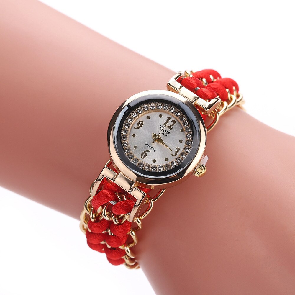 Watch Knitting Rope Chain Winding Analog Male Female Quartz Men Women's Watches Movement Wristwatch Bracelet Ladies Girls Clock: I