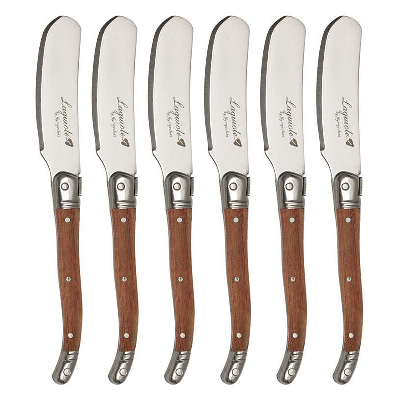 Laguiole stil rustfrit stål ost smør kniv sæt træskaft smør spredere skærer 6.25 '' julebestik køkkenredskaber