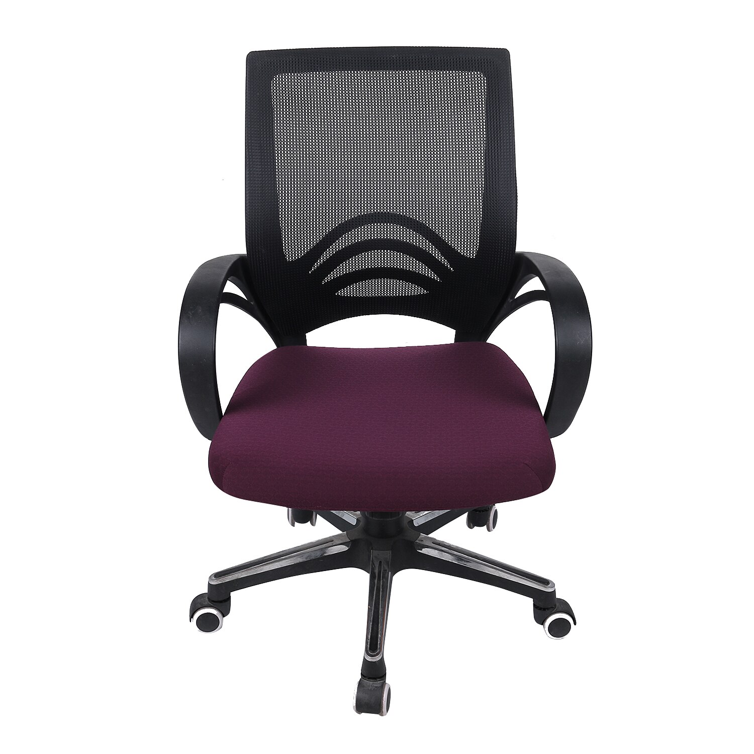 Housse de chaise élastique | Couleur unie, housse extensible pour cuisine bureau, protection de siège, étui pour salle à manger et ordinateur salon: Burgundy / M