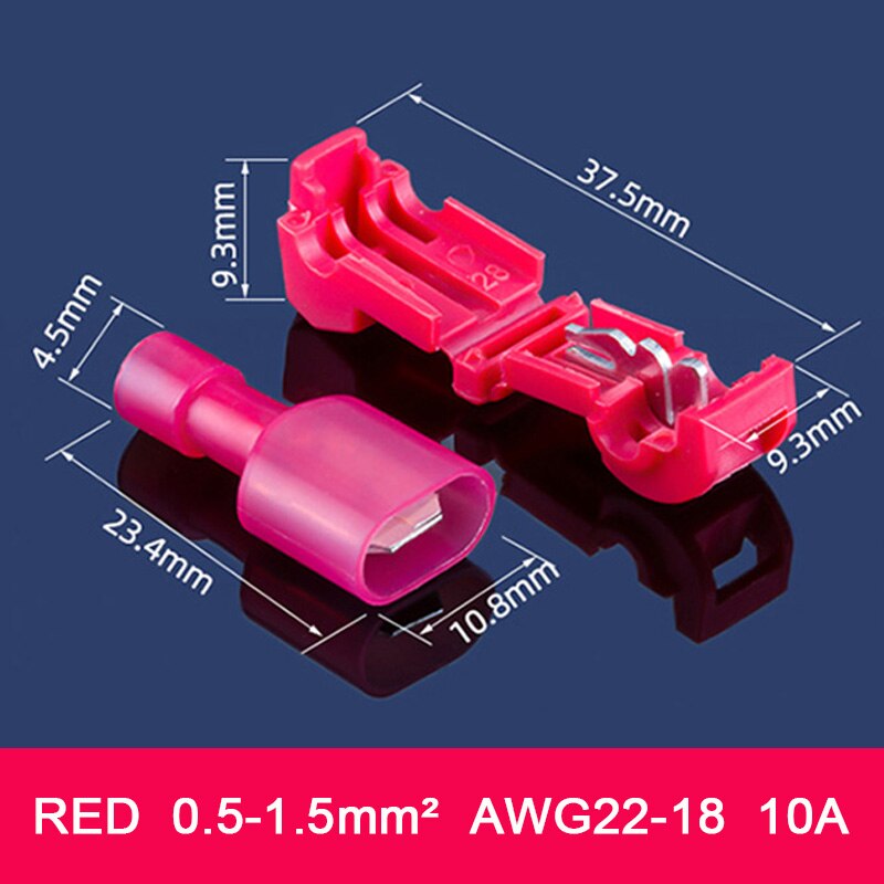 T Pulse tipo eléctrico conector rápido Terminal de cable conectores de empalme y aislado hombre terminales hembra para coche línea de conexión