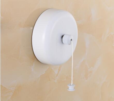 Retractable clothesline indoor Stainless Steel Square/ Round Clothesline outdoor Clothes Dryer with 2.8 M Nylon clothesline rope: white