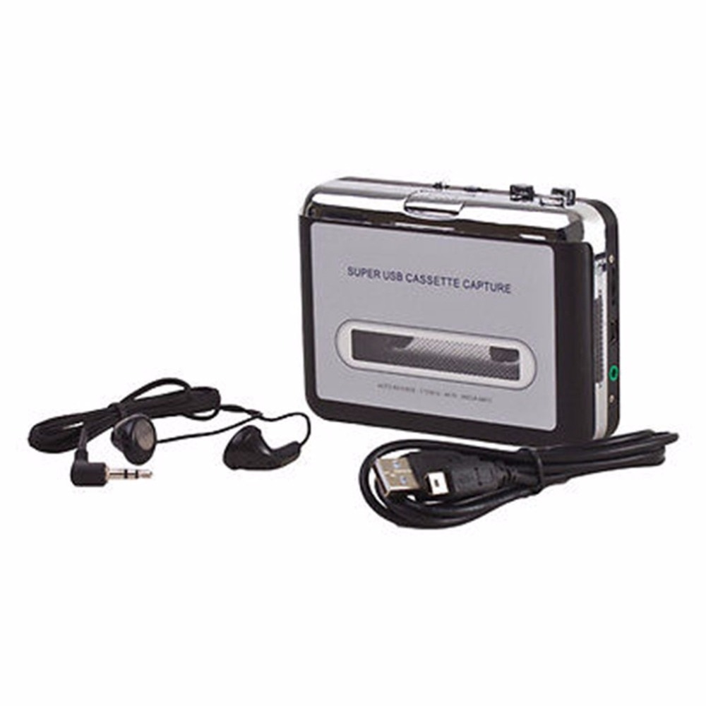 LESHP Tape Cassette Convert To MP3 Player Converter To USB Audio Captuer Walkman Music Player + CD +USB cable+ Earphones