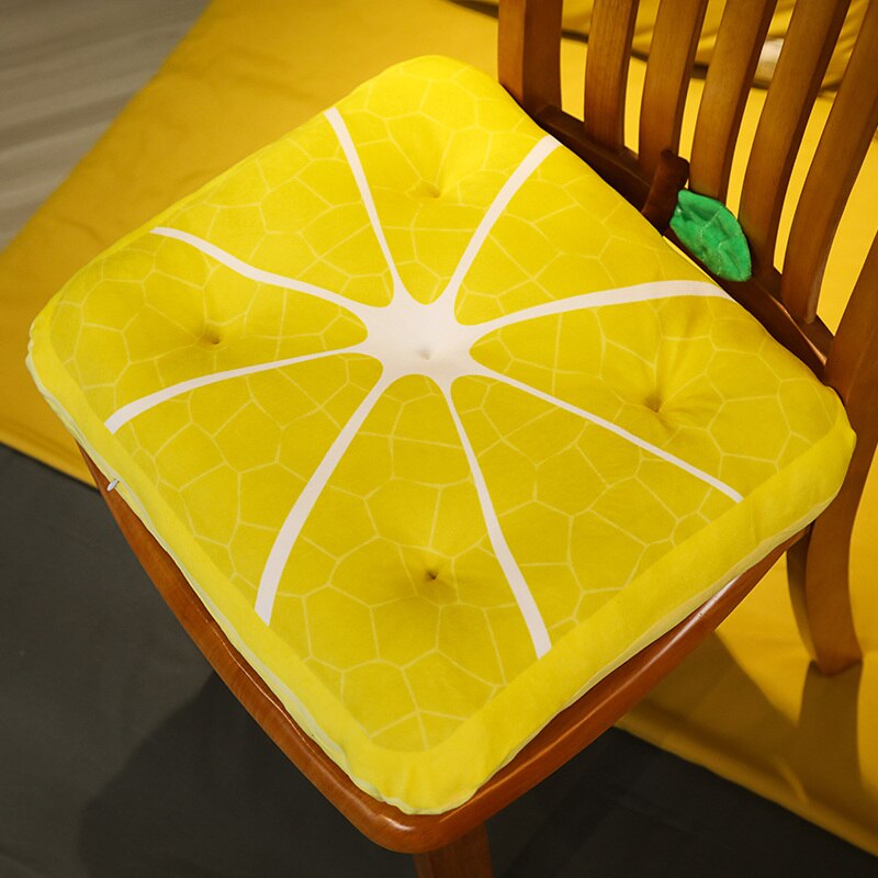 3d kawaii simulation vandmelon citron frugt blød pude plys sødt legetøj sofa pude fyldt hjem bil dekoration børn pige: Citron / 35cm