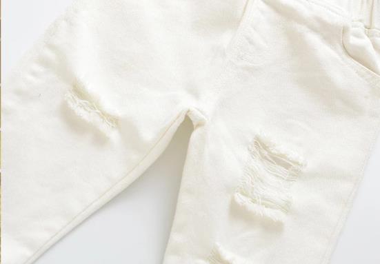 Jean déchiré à trous pour enfants, pantalon en Denim blanc pour bébés garçons et filles de 1 à 6 ans, printemps été