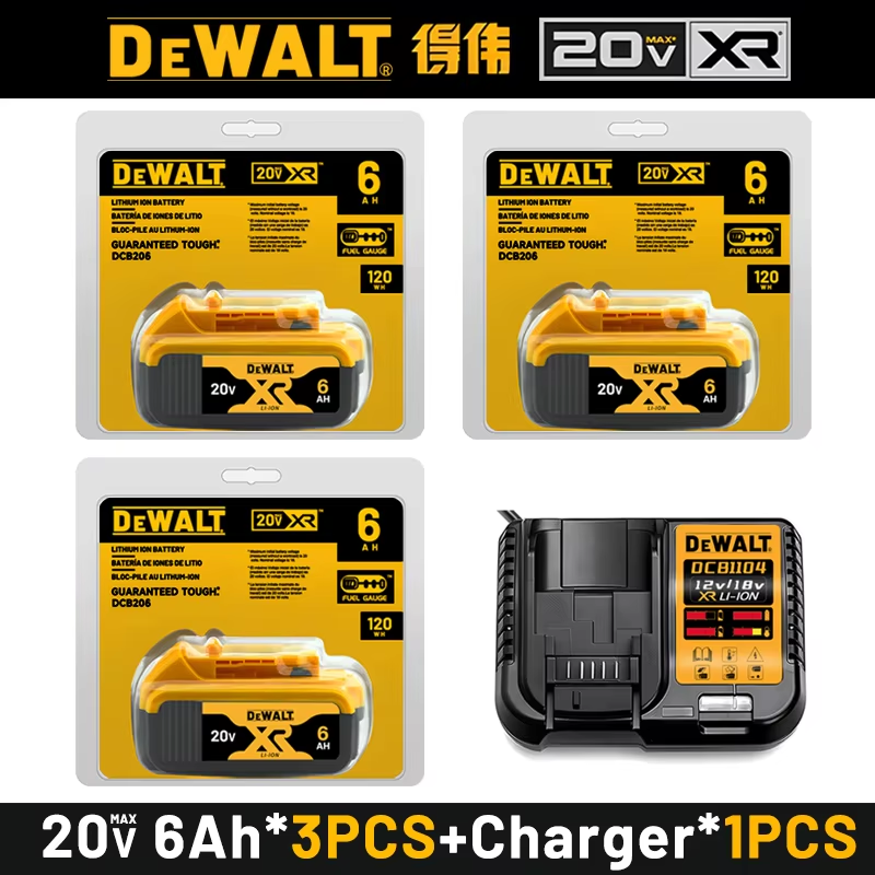 100% original DEWALT 20V battery, dewalt power tool DCB606, DCB205，DCB206，DCBGene，DCB200 MAX，20V，60V， 6AH,9AH,dewalt batteries