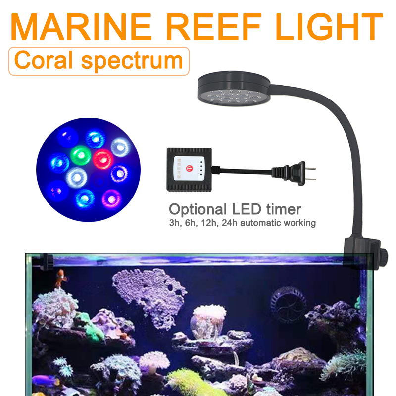 Koraalrif Led Licht Zoutwater Water Marine Led 12W Kleine Nano Aquarium Aquarium Verlichting Reef Grow Verlichting lamp Sps Lps Led