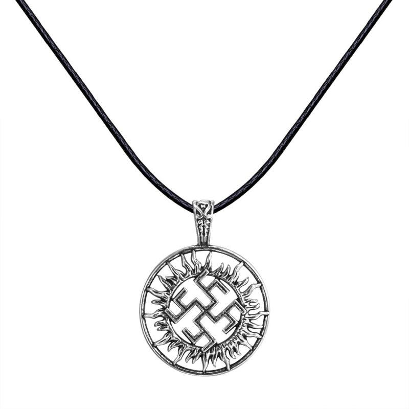 Retro Nordic Style Metal Celtic Knot Pendant Chain Necklace Men Classic Punk Amulet Jewelry: AL3077-Silver