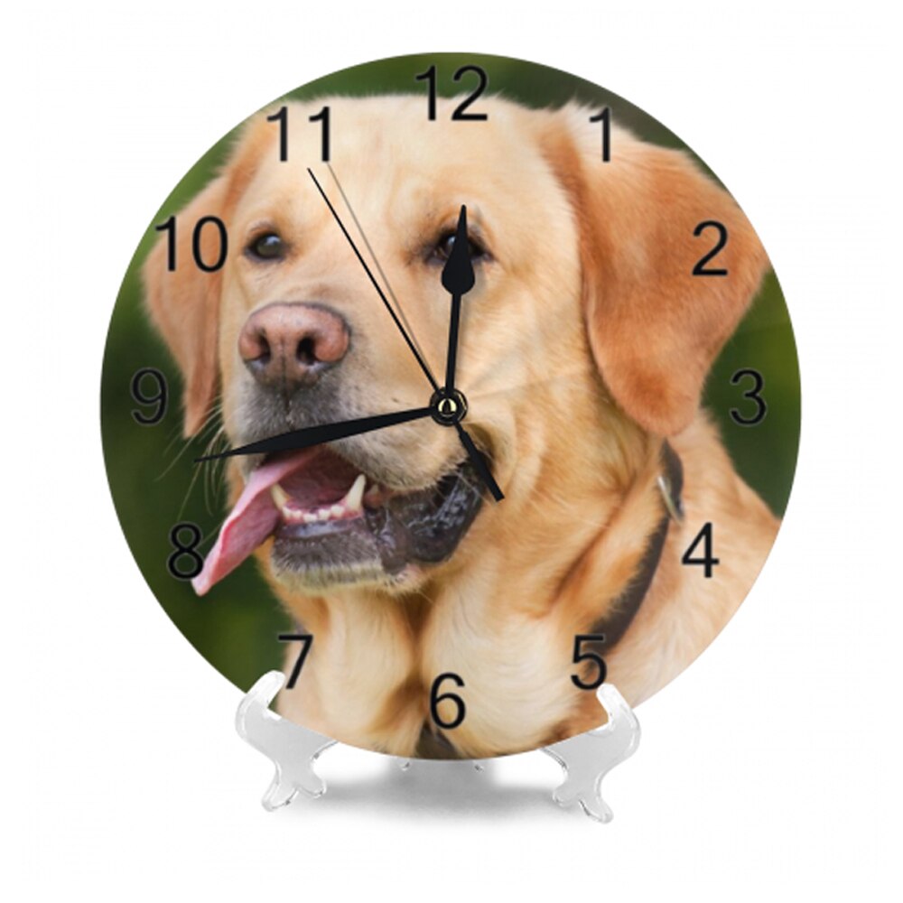 Round Wall-Clock Pet Dogs Pattern Numeral Digital Dial Mute Silent Non-Ticking Battery Operated Clocks Wall Deaor Art: SZA1201