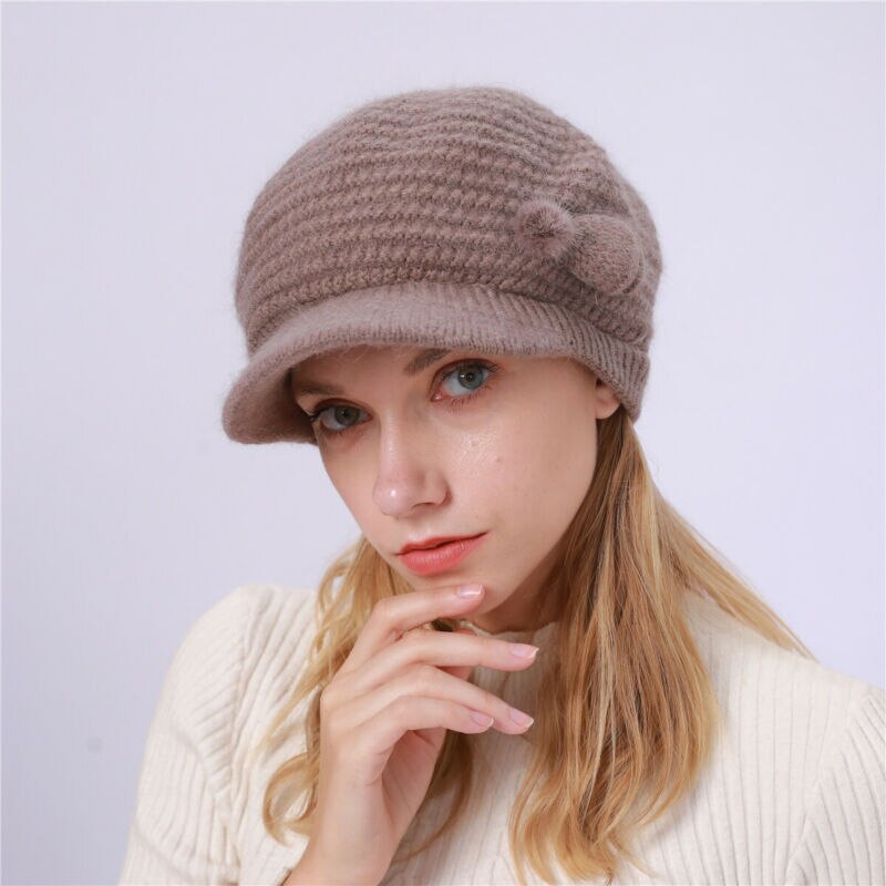 Boina para señora, gorro de invierno tejido holgado, Crochet: A