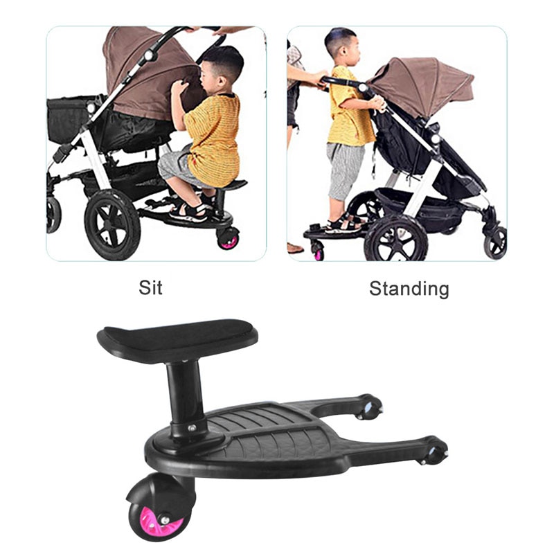 Children Stroller Pedal Adapter Hitchhiker for Trolley Stroller Skate Car Skate Scooter for Cart Standing Plate with Seat Cart