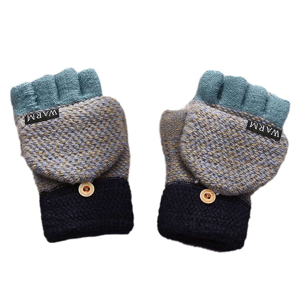 Winter Handschuhe Warme halb-Finger Und Garn Clamshell freundlicher Handschuhe warm Halten Cabrio kippen oben Fingerlose Fäustlinge Handschuhe: 1
