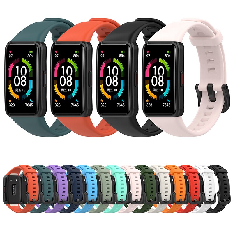 20 Farben Silikonarmband für Huawei Band 6/Honor Band 6 Atmungsaktives doppelfarbiges Ersatzarmband für Huawei Band 6 Armbinde