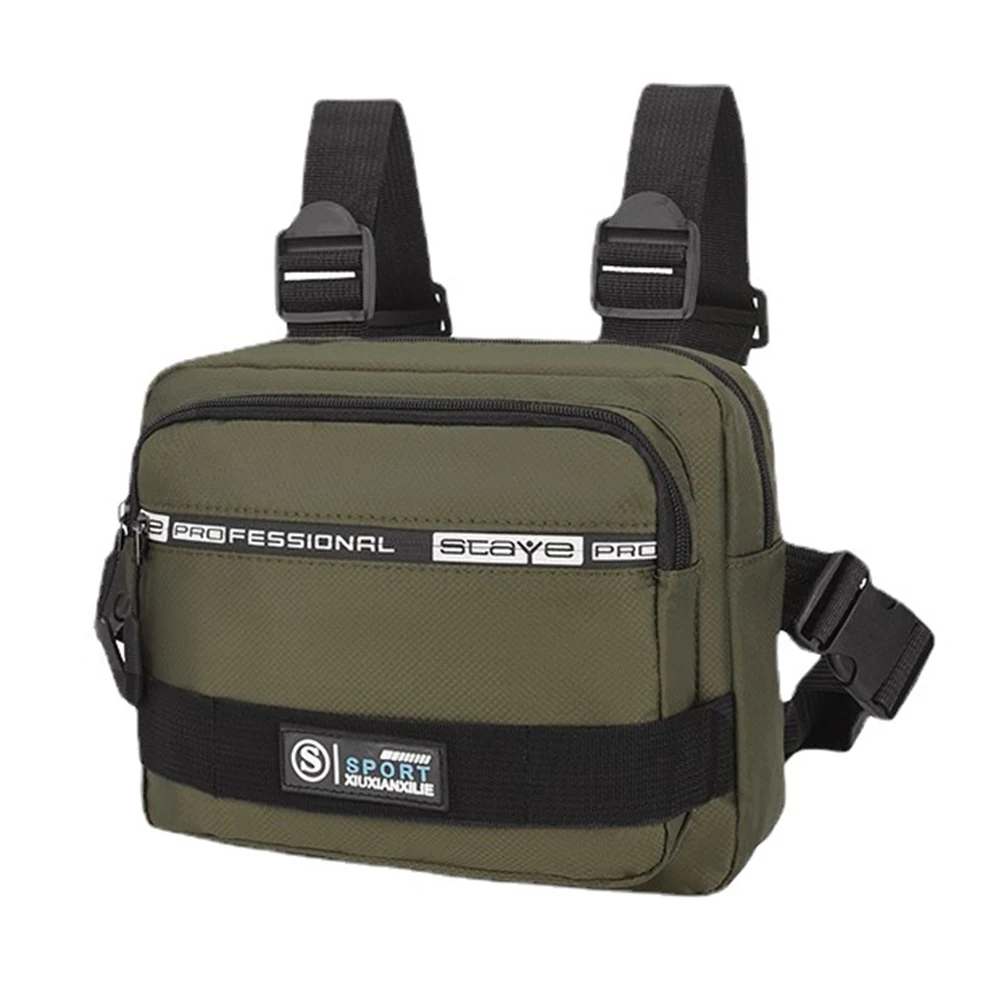 Männer Molle Brusttasche Anti-Diebstahl Oxford Molle Schulter Weste Taschen verstellbar sicher multifunktional leicht für draussen-Camping: Armee Grün