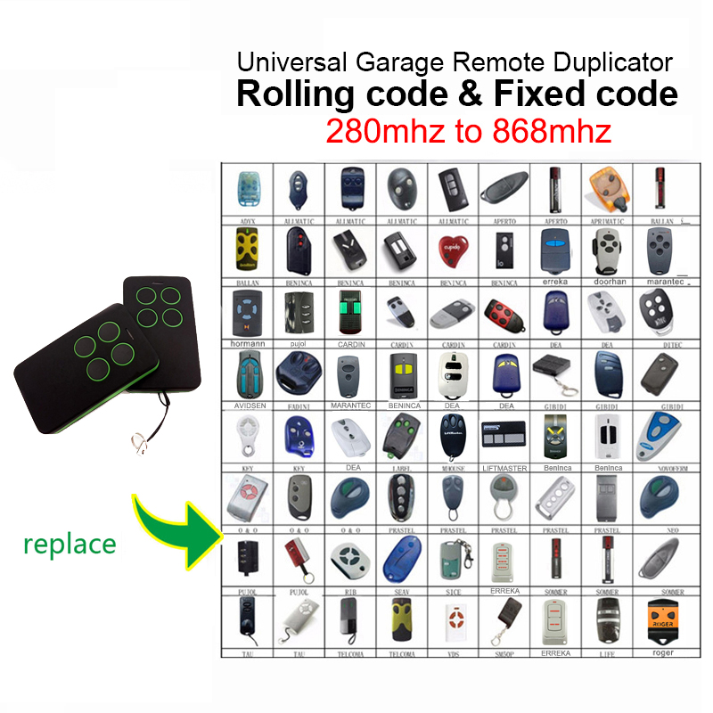 Garagentor befehle mit Mehrfrequenz-Fernbedienung 280-868MHz Auto-Scan 4 in 1 für Rolling Code und Gate Duplica tor