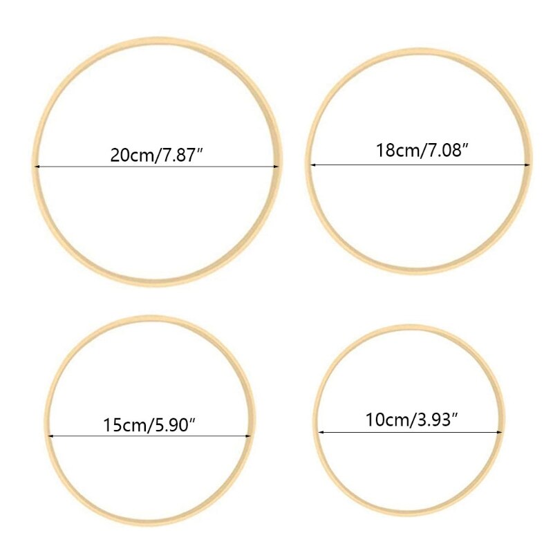 10/15/18/20Cm Macrame Bamboe Hoepel Ambachtelijke Dream Catcher Ring Cirkel Diy Materiaal