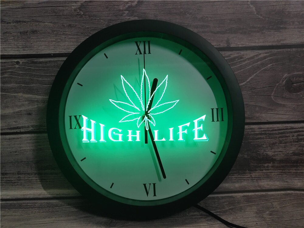 Marihuana hamp blad high life bar app rgb 5050 led neon lys skilte vægur