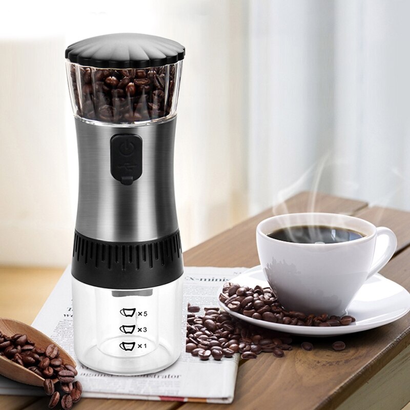 Electric Coffee Bean Mill Portable USB Automatic Household Stainless Steel Acrylic Grinders Small Coffee Machine Grinder