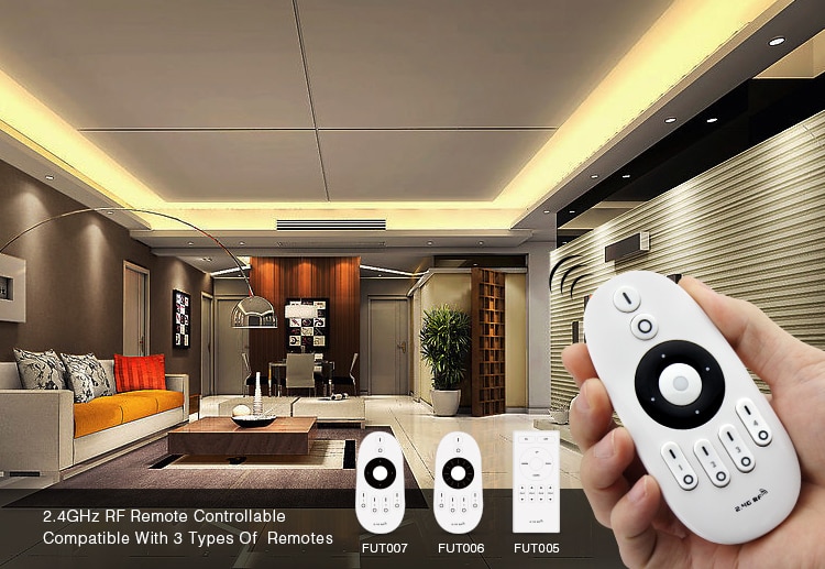 Mi Light, tira de LED de atenuación de un solo Color con 2,4G, Control remoto inalámbrico RF de 4 zonas para 3528 5050, regulador de intensidad ajustable