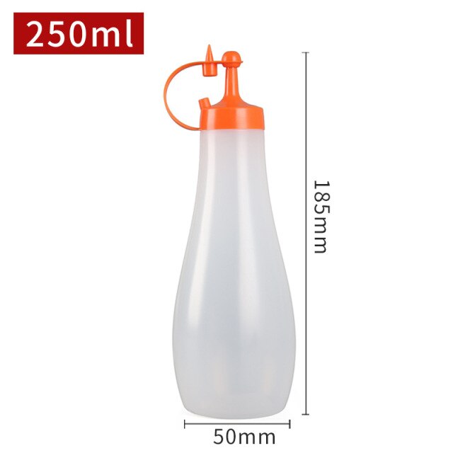 Würze Squeeze Flasche Sauce Squeeze Squirt Flasche für Küche Sirup Salat Dressing Öl Ketchup Container Food Dispenser: Orange-250ml