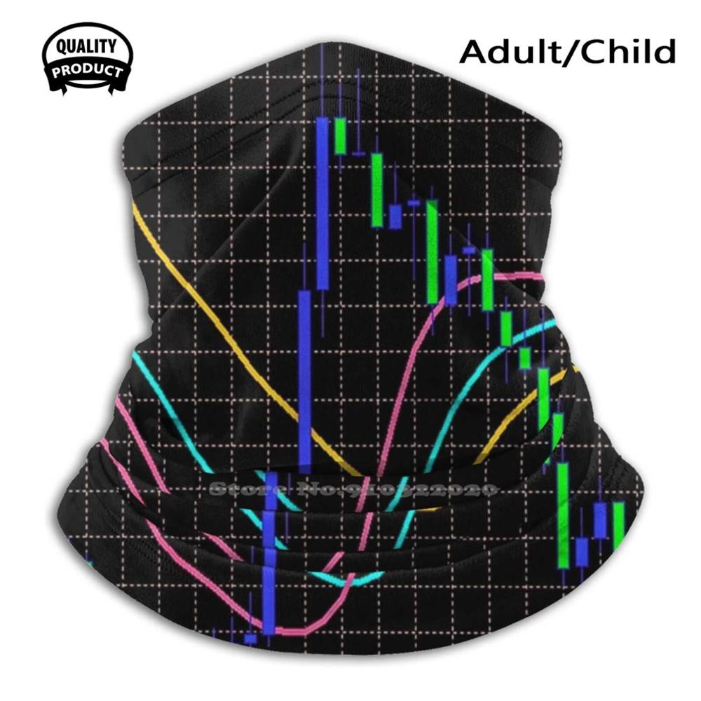 Indicatore alligatore mercato finanziario cotone traspirante morbido bocca calda maschera mercato finanziario nero scuro dati grafico Stock astratto: Scarf Mask / Adult Mask