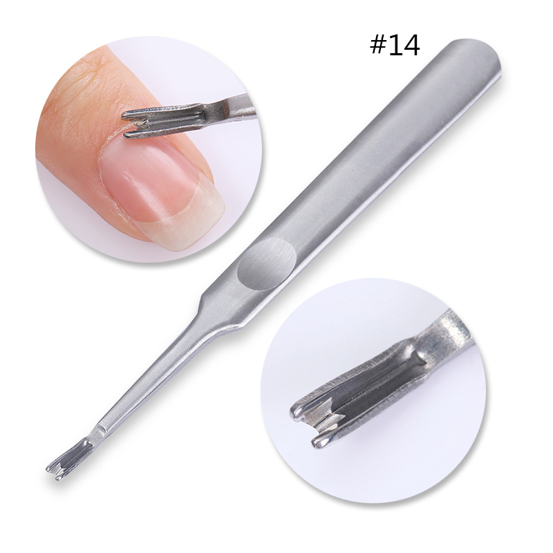 Dual-end Nail Cuticle Pusher Remover Stainless Steel Nail Art DIY Tools: 14