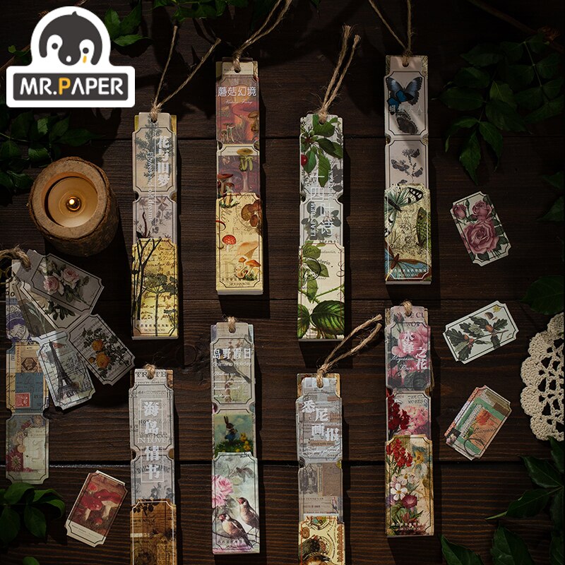Mr. Paper-pegatinas de forma especial de la serie siciliana rosa, 8 diseños, Manual , bricolaje, Collage decorativo, pegatinas de Material
