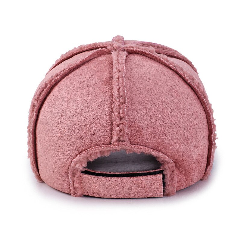 Støvede lyserøde kvinder vinter hat fleece foret faux ruskind baseball cap grå lt.brune mænd cap