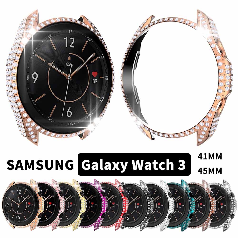 Coque de protection complète en diamant pour Samsung Galaxy Watch 3, 45mm, 41mm, cadre antichoc, tendance, pour femmes
