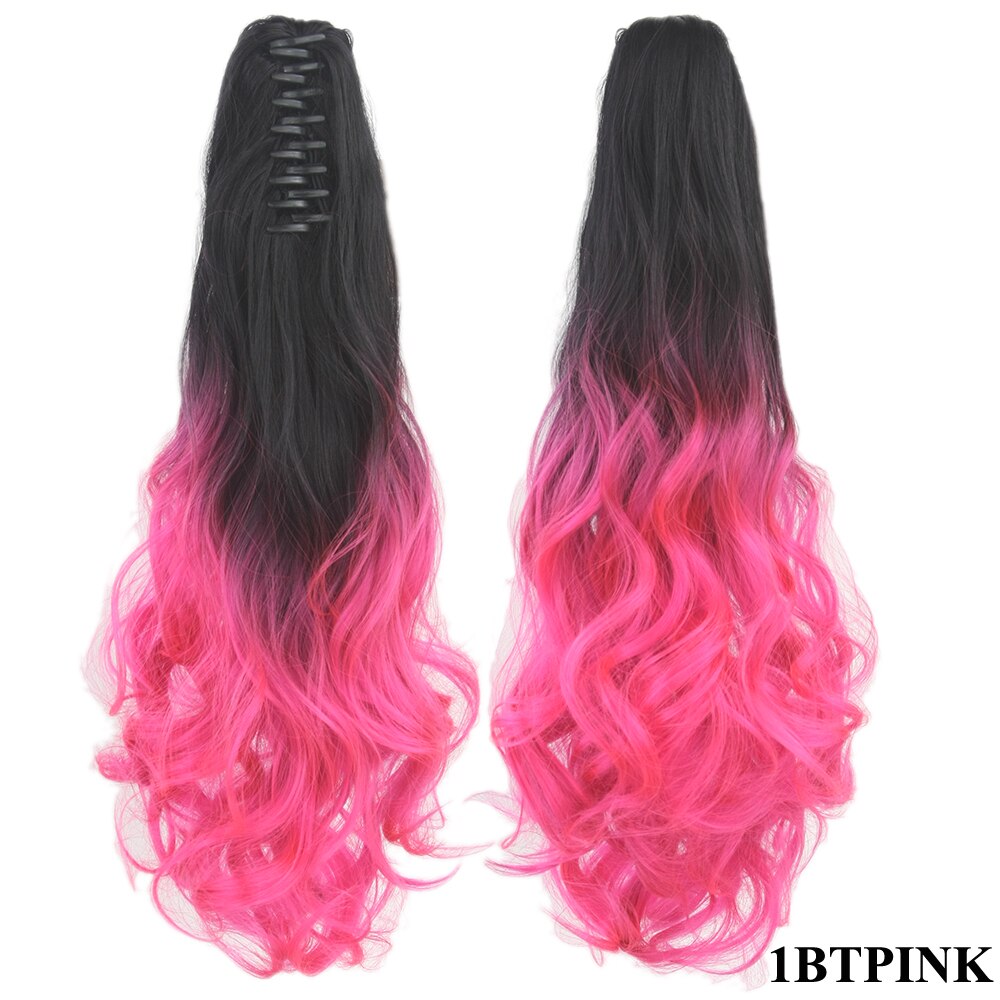 Soowee – Postiche Queue De Cheval synthétique à pince, 24 pouces, Extensions De cheveux ondulés gris ombré, Postiche Queue De Cheval: NC/4HL
