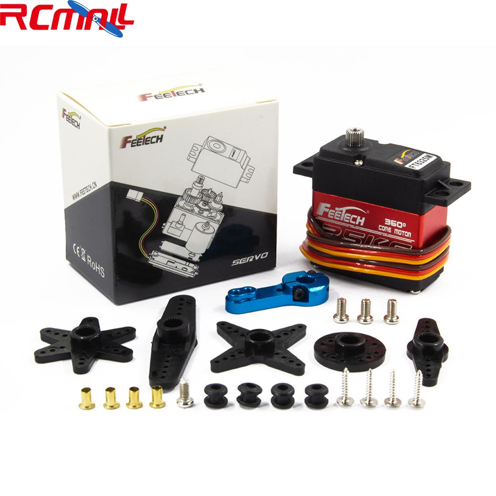 Feetech 7.4V 25Kg. Cm Grote Koppel Servo,360 Graden Digitale Coreless Servo Met 25T Servo Arm Voor Smart Auto Robot Robotic Diy