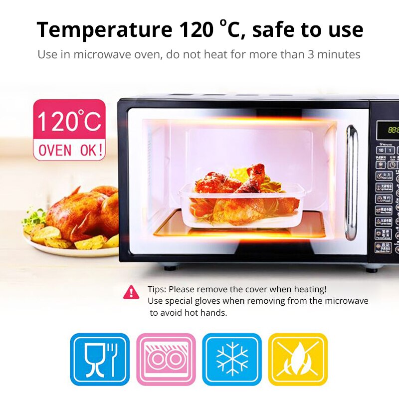 Kitchen Plastic Microwave Bento box Outdoor Picnic Food Storage Container Eco Friendly lunch box for kids school Dinnerware Set