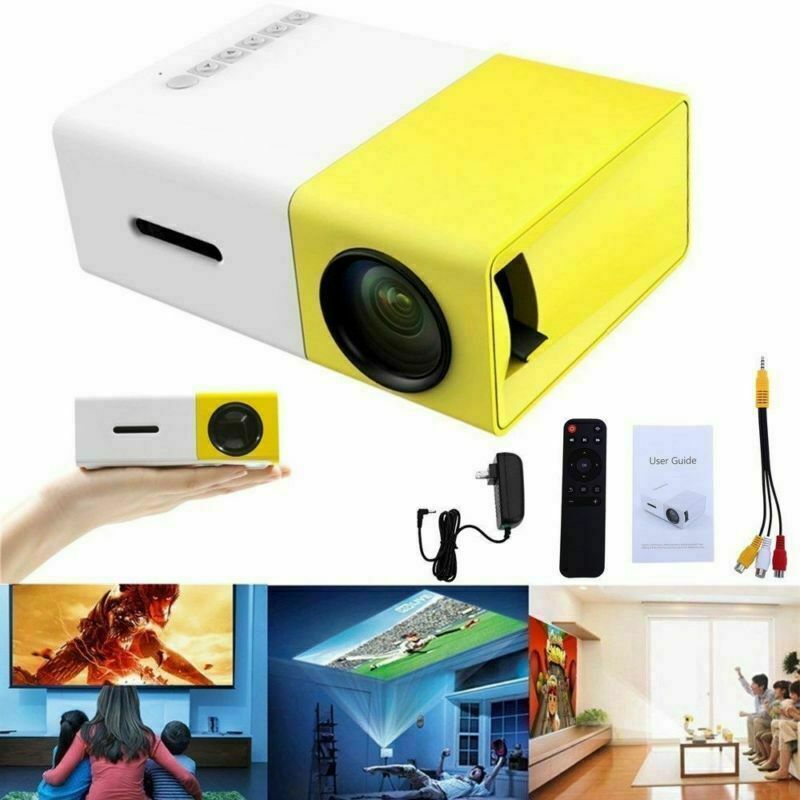 Bærbar miniprojektor  yg300 3d hd led hjemmebiograf biograf 1080p av usb hdmi 4k biograf video film