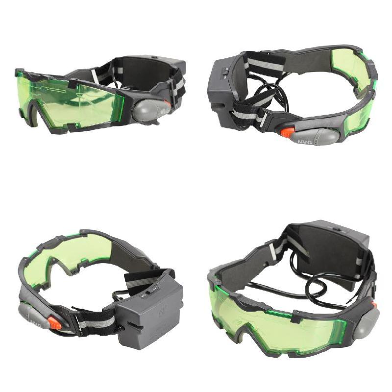 Night Vision Goggles Green Tinted Lens LED Lights for Outdoor Game Prop EIG88