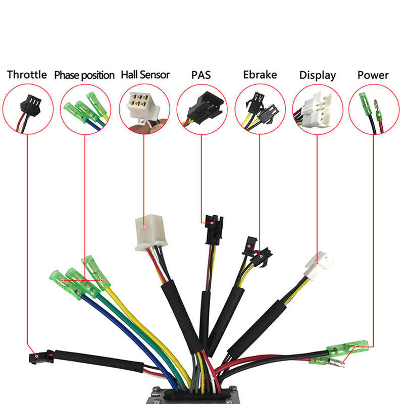 36v/48v elcykel kt controller 9 tube squarewave 15a/17a/22a controller för e-bike 250w/350w/500w motor konverteringssats