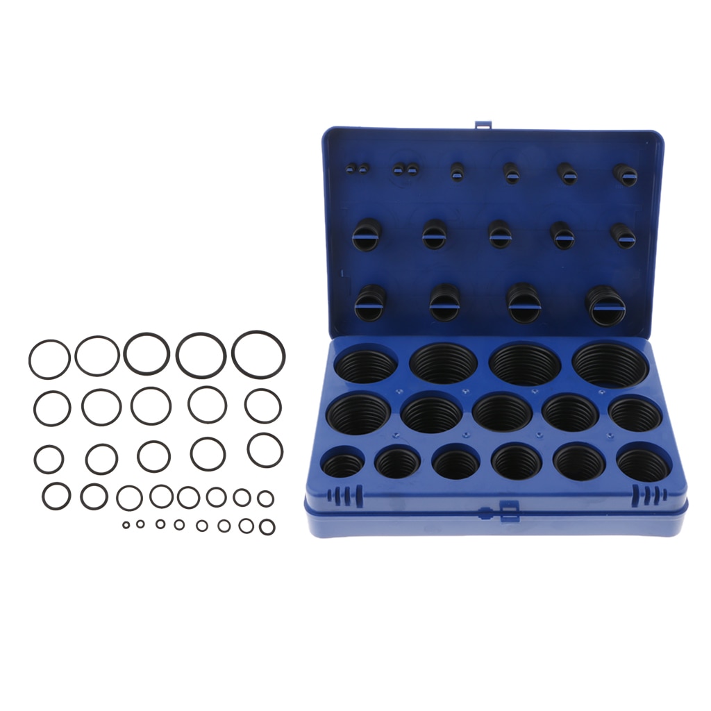 382 Pieces 30 Sizes Automotive Car Air Conditioner O-Ring Rubber Washers Gasket Blue Assortment kit