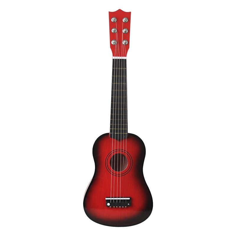 21 inch 6 -snarige kleine mini-gitaar lindehouten gitaar met plectrumsnaren muziekinstrument speelgoed voor kinderen: Default Title