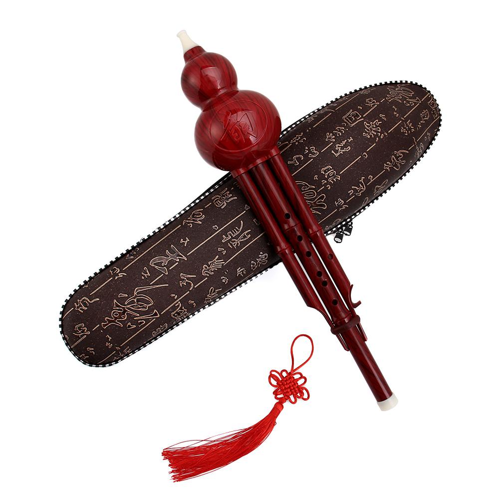 Chinese Traditional Hulusi Gourd Cucurbit Flute C/Bb Ethnic Musical Woodwind Instrument for Beginner