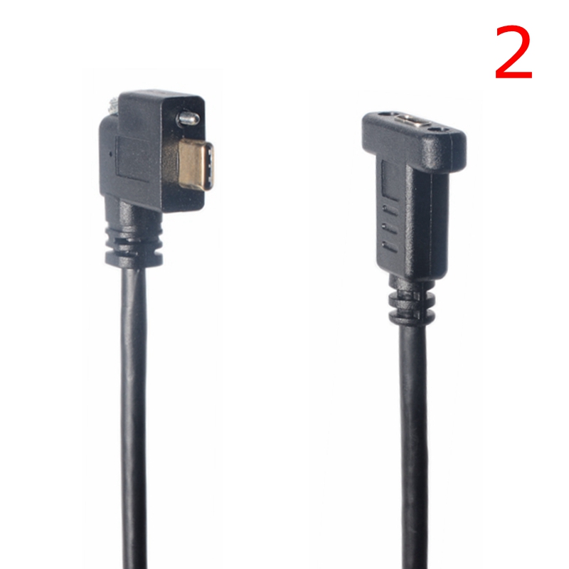 USB C to USB C Cable USB-C Elbow Dual Screw Locking USB3.1 Type-C Male to Male Female Industrial Camera Extension Cable: WHITE / 0.3m