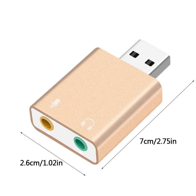 3.5mm TRS Microphone to USB 2.0 Stereo External Sound Card Adapter for PC