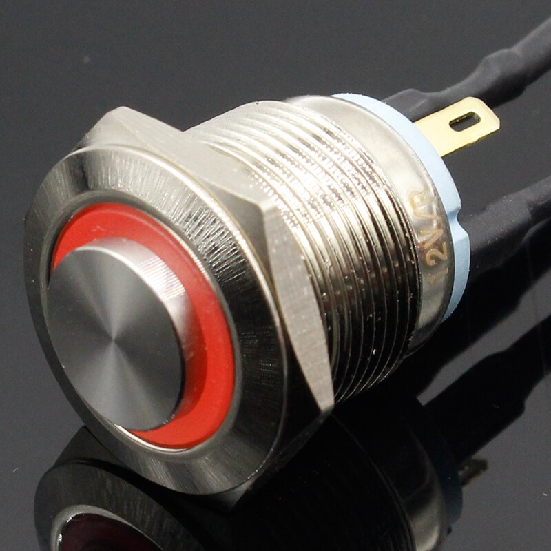 19mm Wasserdicht Momentary Edelstahl Metall Türklingel Glocke Horn Push Button Schalter LED Auto Auto