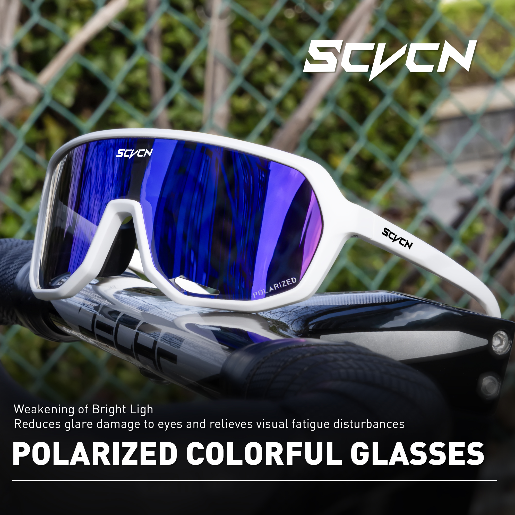 SCVCN Polarized Sunglasses for Driving Cycling Glasses Bicycle Mountain Bike Men Women UV400 Casual Glasses: Blue
