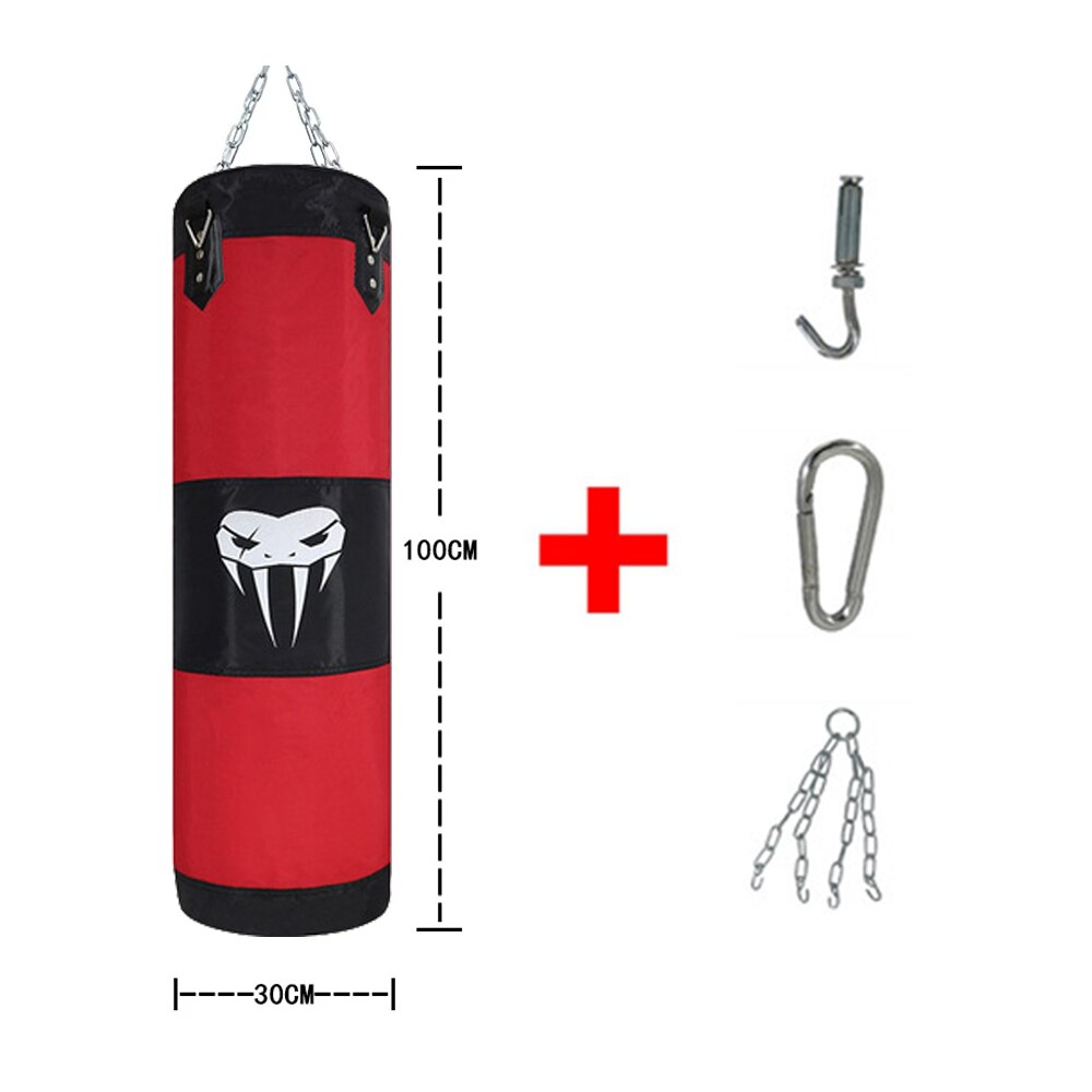 Hanging Punching Bag Boxing Sand Bag Muay Boxer Training Hanging Kick Fitness Muscle Training MMA Boxing Sandbag Without Filler: Red 100cm